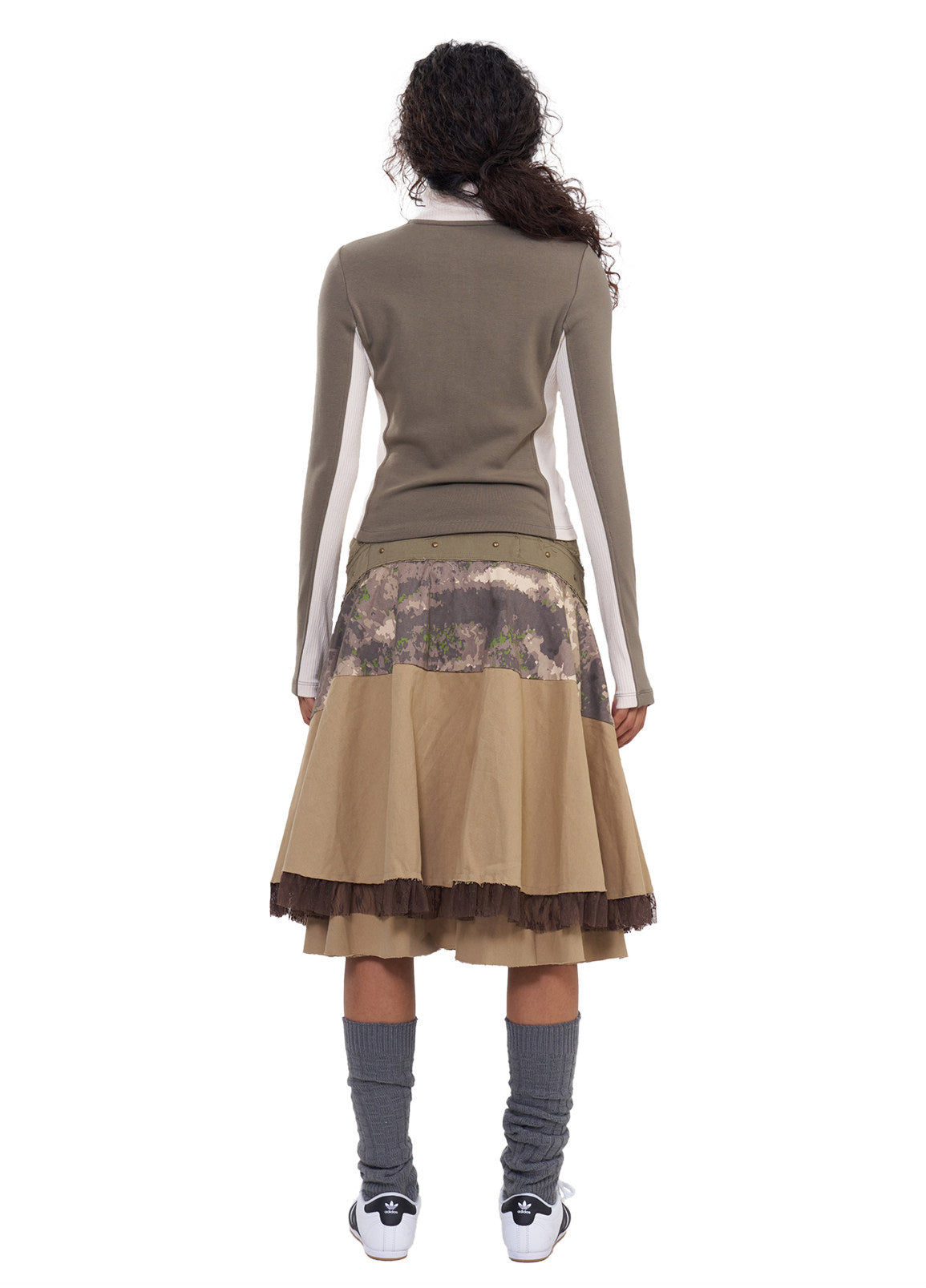 NEXT PASSPORT camouflage three-panel flared midi skirt, photo 7