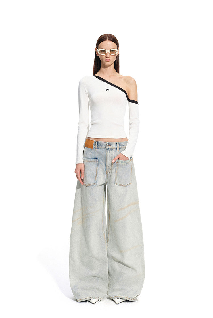 NAWS CERAMIC reversed-pocket sack jeans — view 8