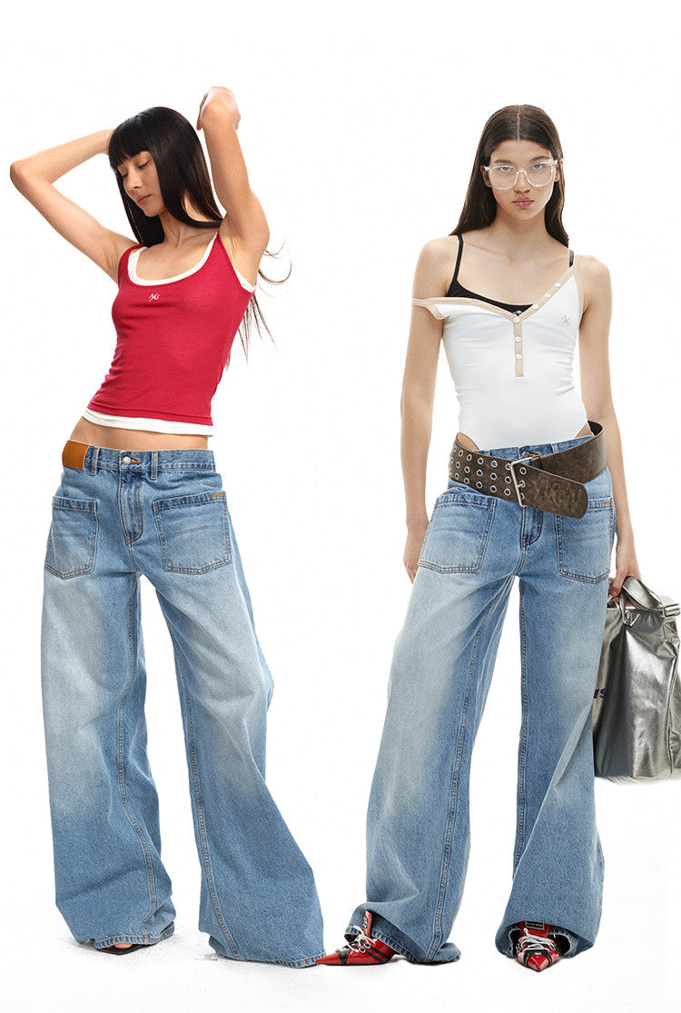 NAWS CERAMIC reversed-pocket sack jeans — view 9