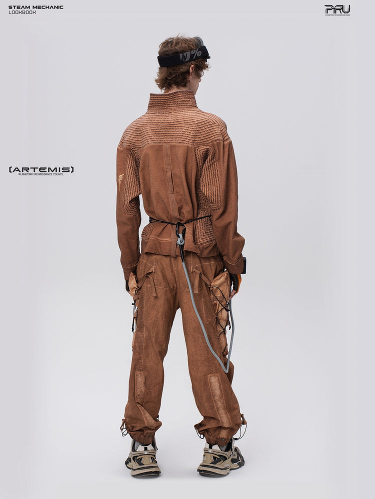 PIONEER cargo pants in Corona Orange, modeled side view
