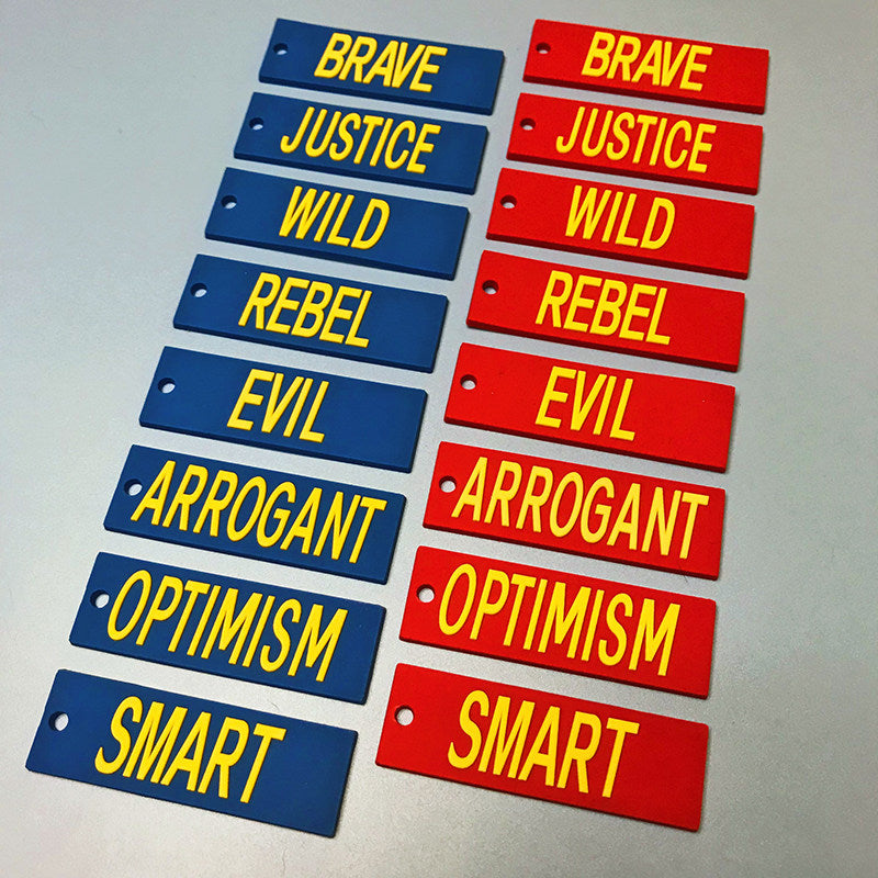 EOH-STUDIO BTBM eight raised-letter word designs arranged in red and blue; choose the labeled sale unit.
