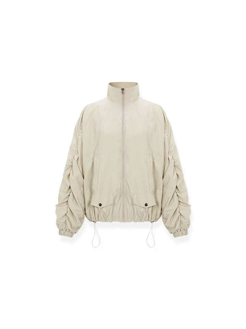 NAWS CLOUD softshell running jacket — almond-gray softshell running jacket, front product view