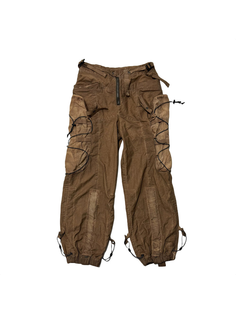 PIONEER cargo pants in Corona Orange, isolated front view on white