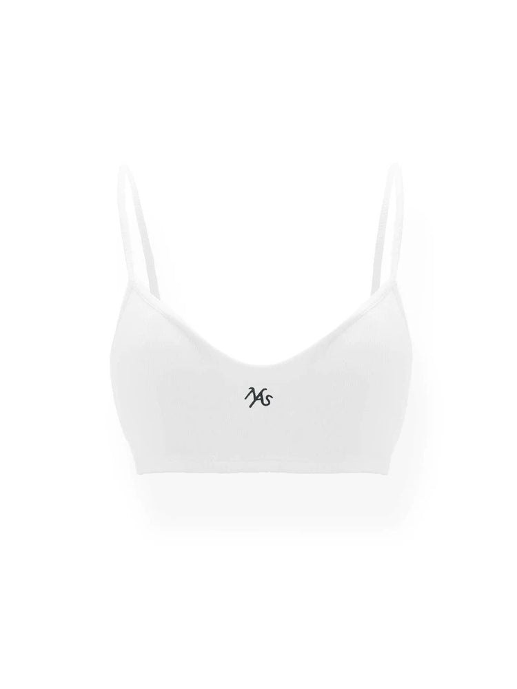 NAWS INTERPRETATION butterfly layering camisole — white N-Series cropped camisole, front product view