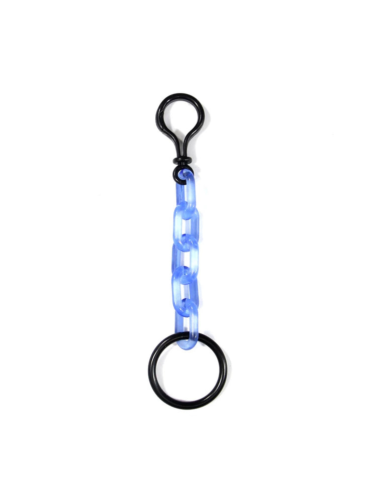 COLLATERAL — keyring clear blue with black metal hardware