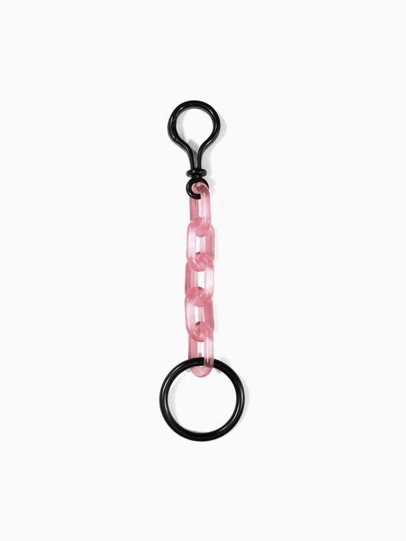 COLLATERAL — keyring clear pink with black metal hardware