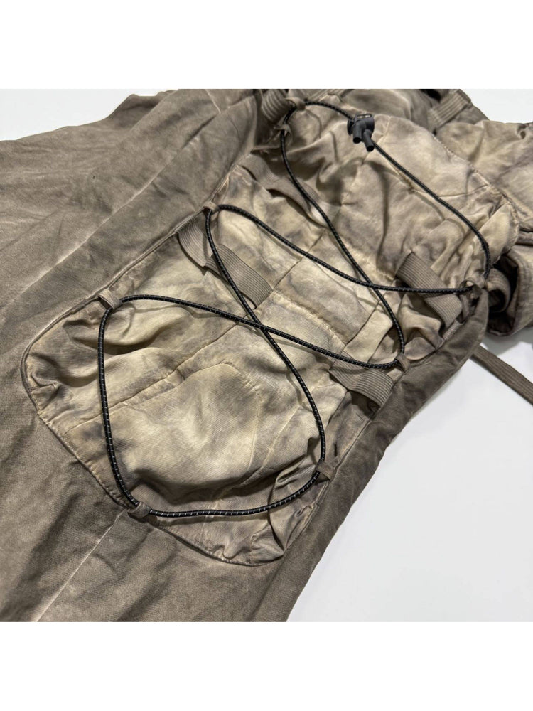 PIONEER cargo pants side utility pocket and drawcord detail