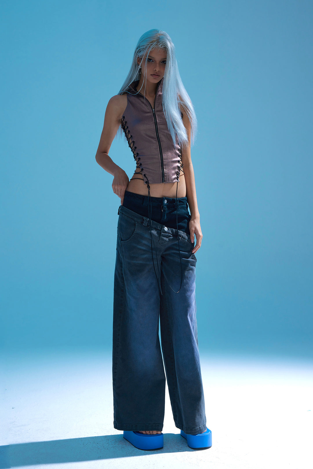 NEW PUNK double waist jeans - Dragon Star