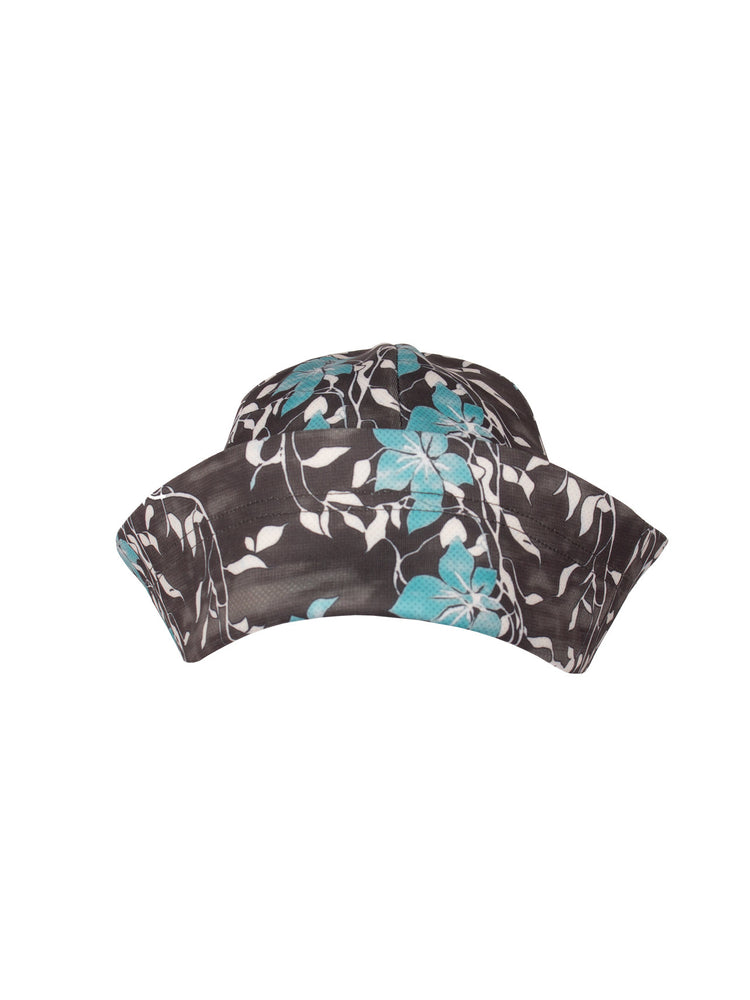 4RE1GN MYSTIC printed brimless hat — blue floral print — front garment-only view