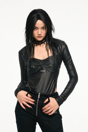 BLACK WIDOW elastic two-piece bodysuit