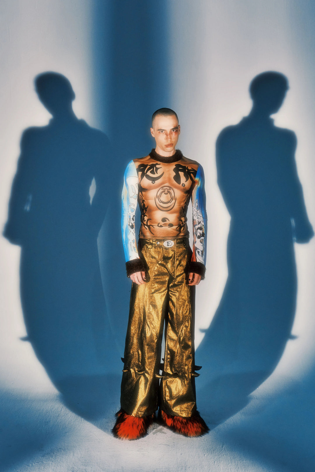 Embryo Power Totem Muscle Print Mesh Top