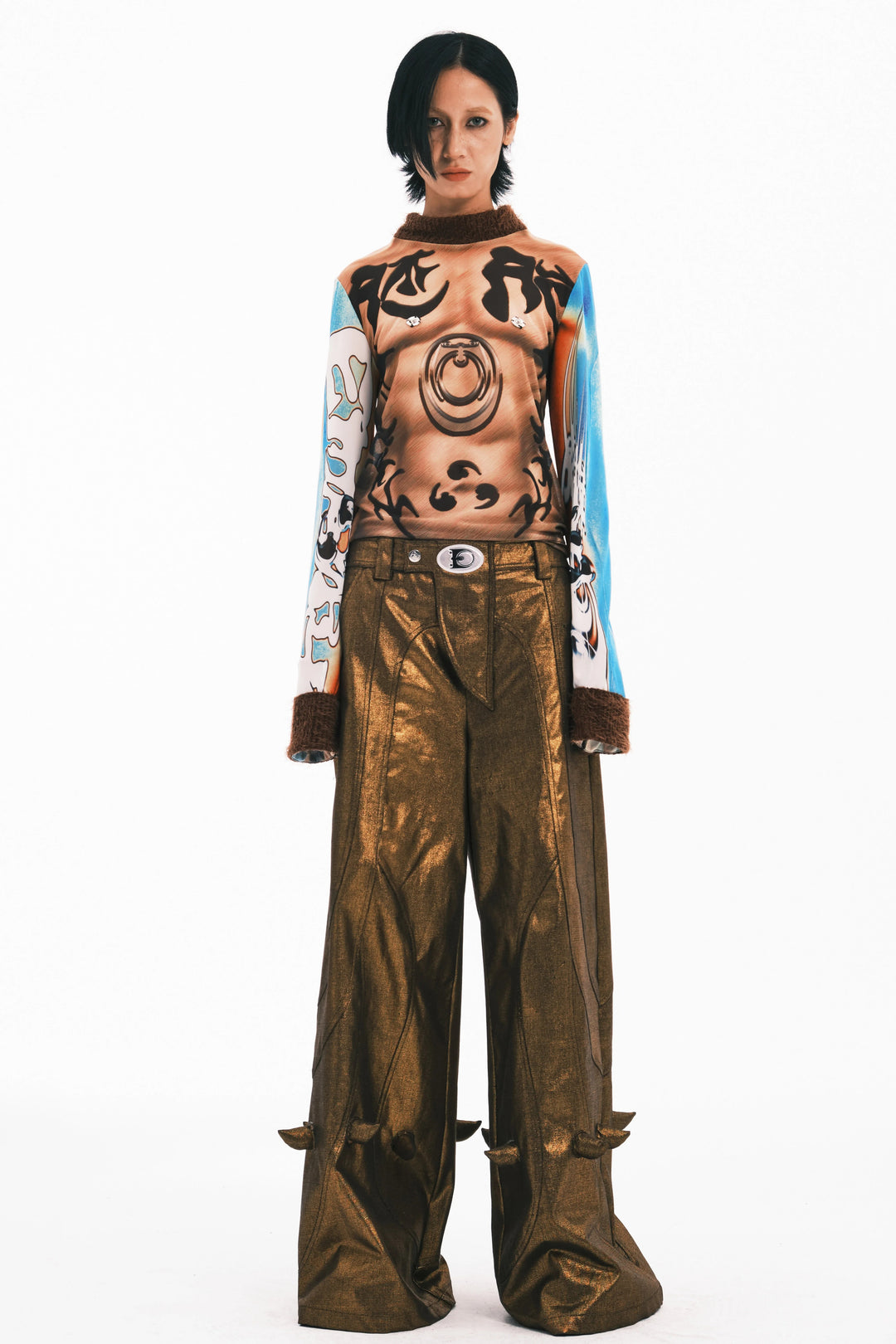 Embryo Power Totem Muscle Print Mesh Top