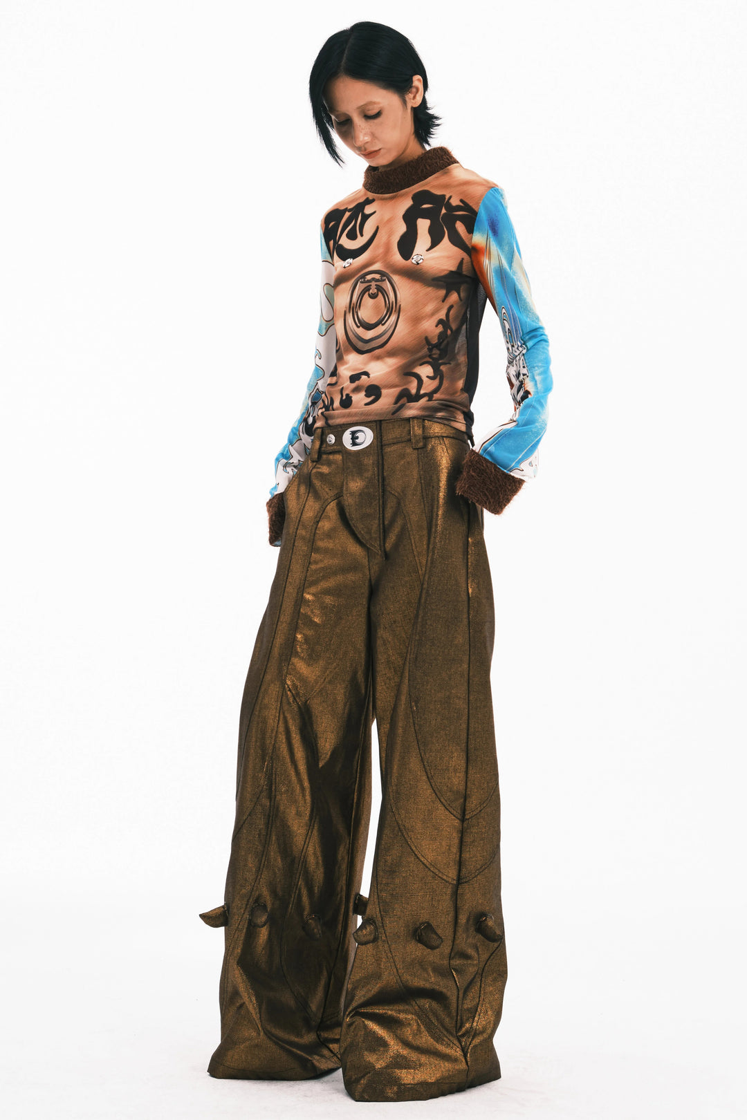 Embryo Power Totem Muscle Print Mesh Top