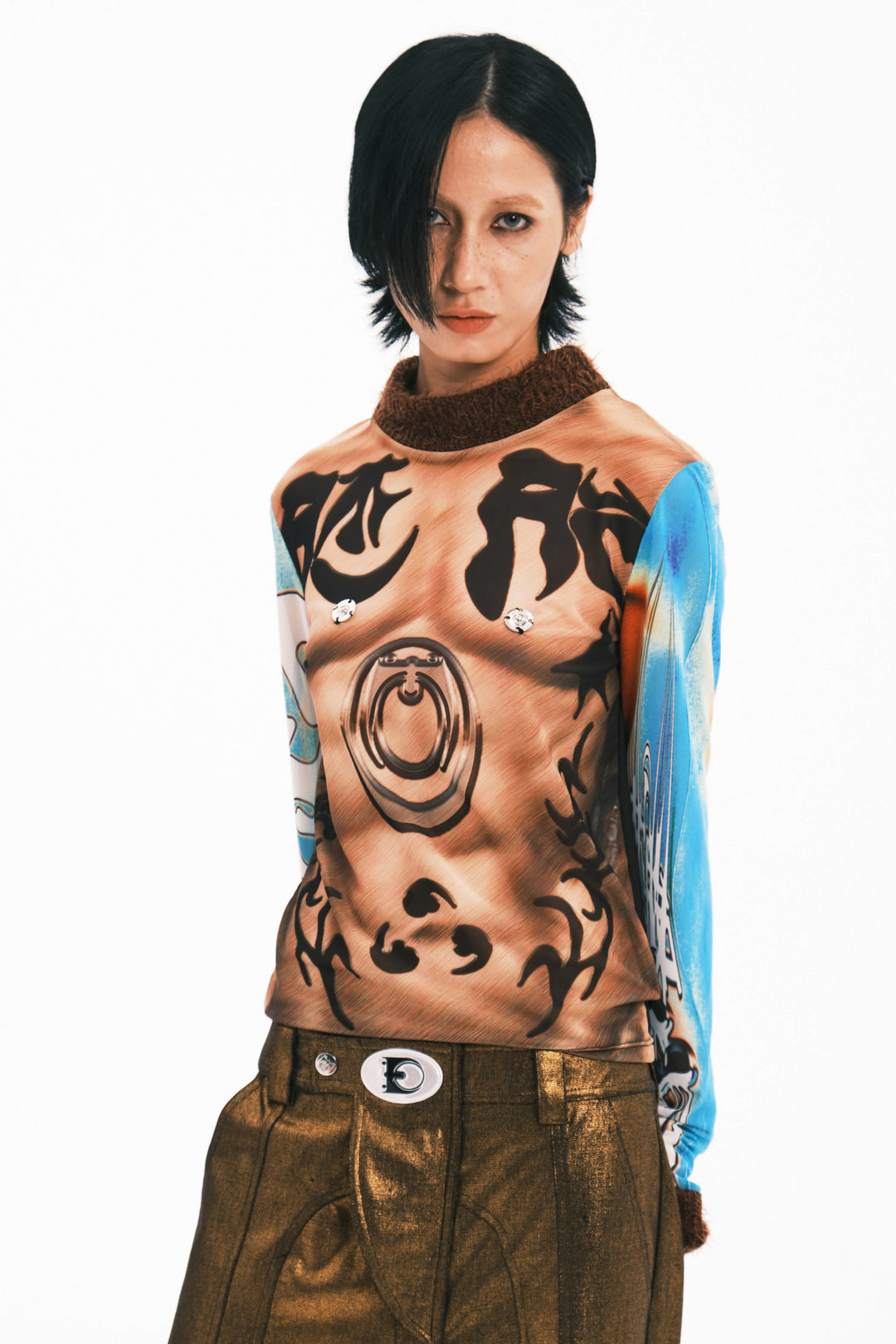 Embryo Power Totem Muscle Print Mesh Top