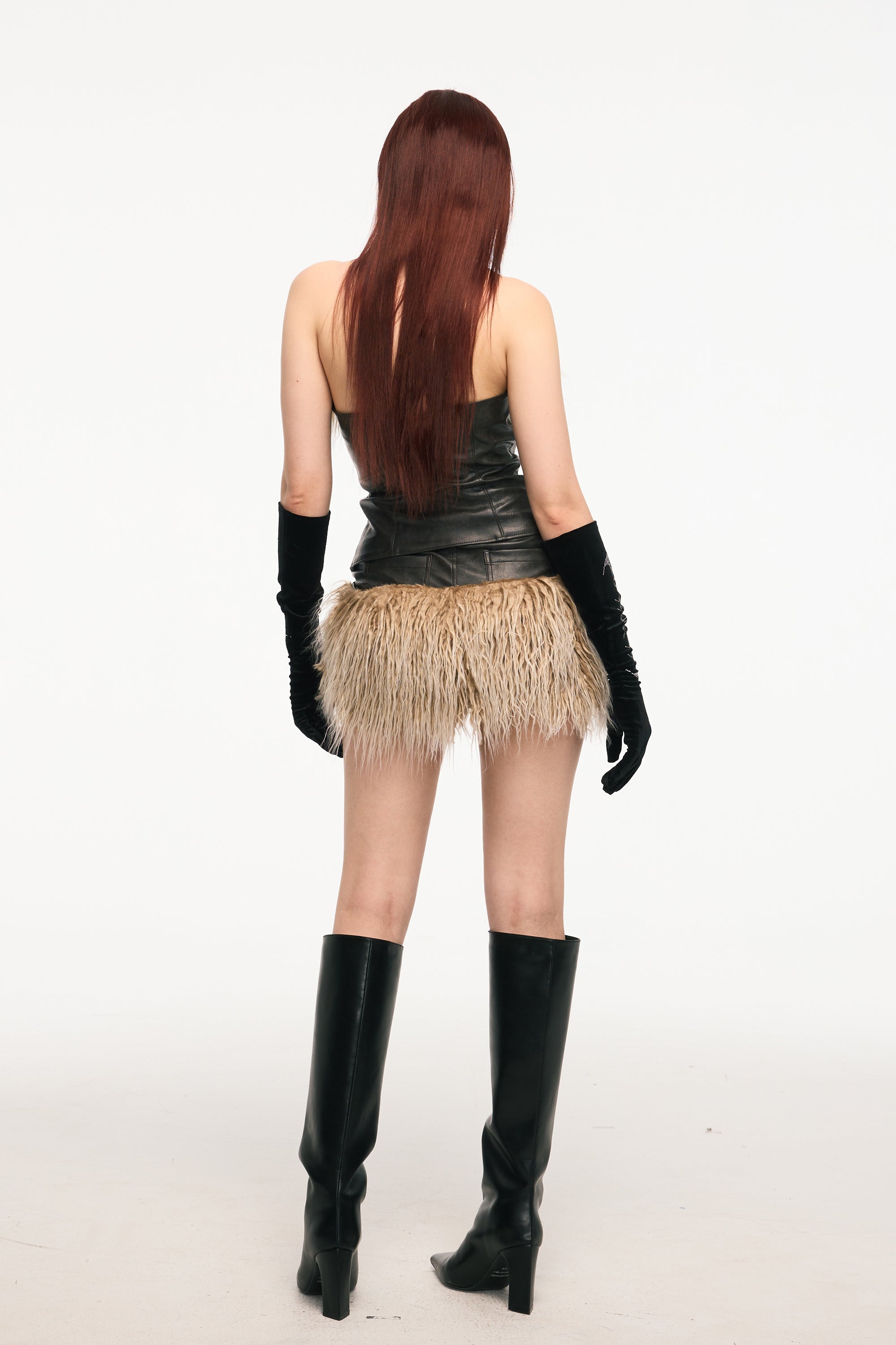 VICE CITY leather fur tube top - Dragon Star