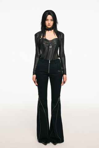 BLACK WIDOW elastic two-piece bodysuit