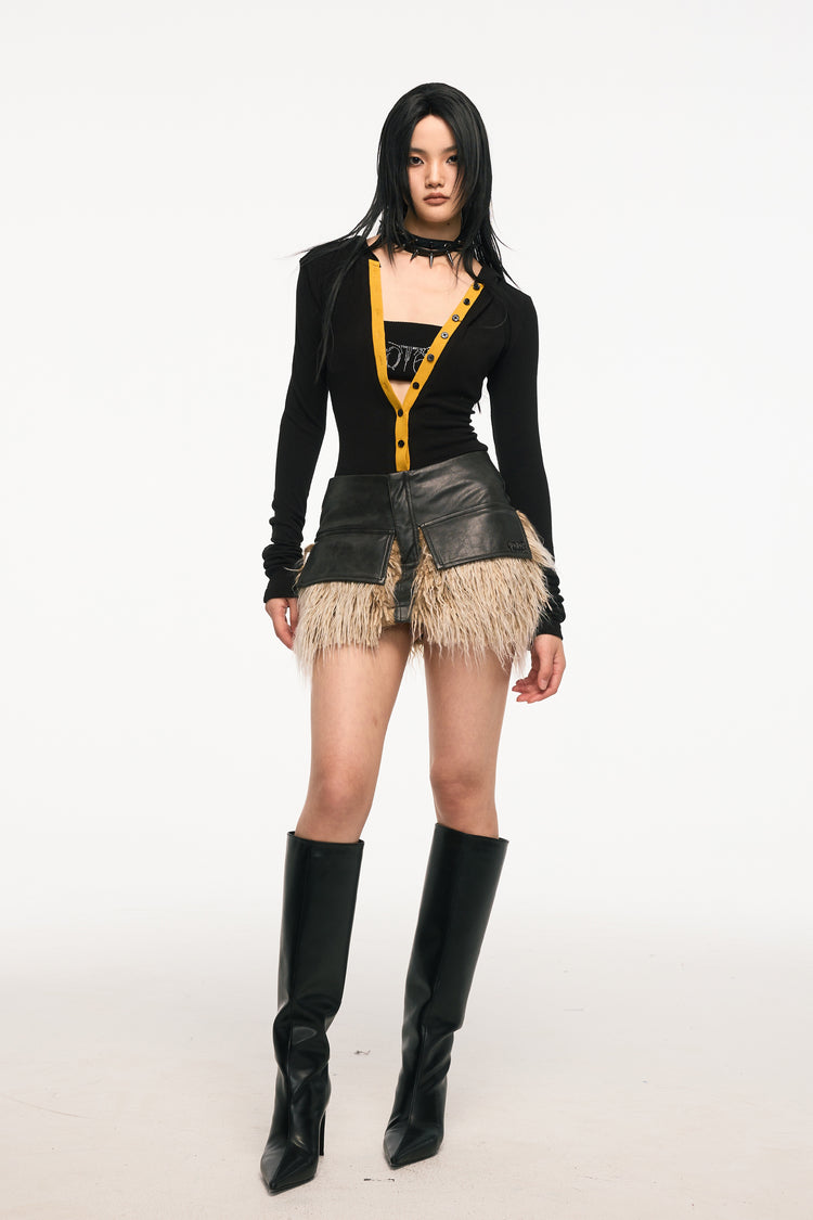 VICE CITY leather fur skirt - Dragon Star