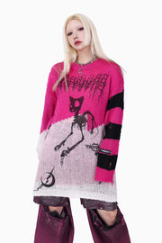 SHADOW CAT striped hollowed sweater - Dragon Star