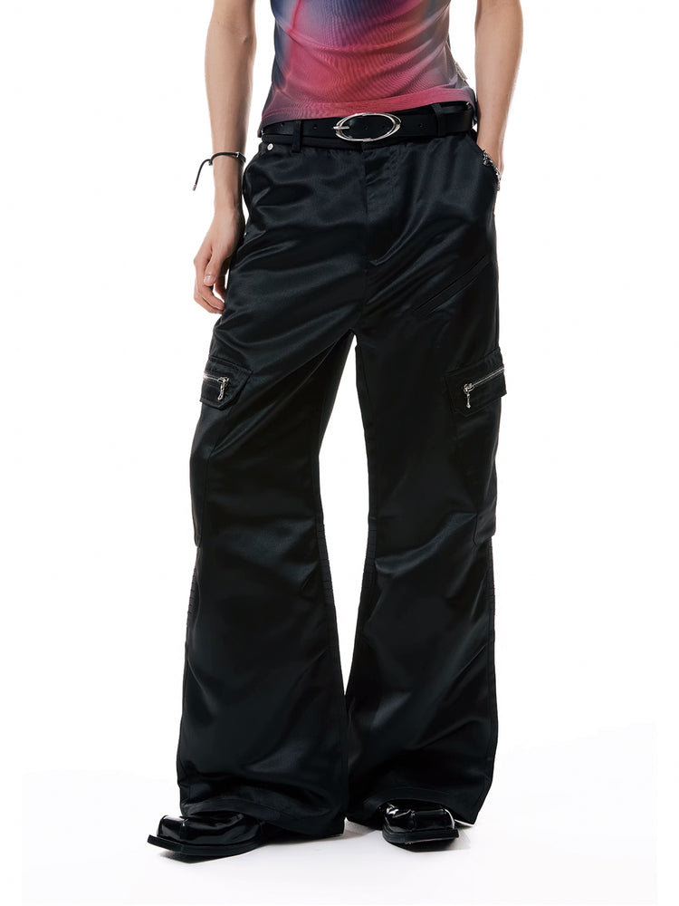 FUNKYFUN glossy satin pants - Dragon Star