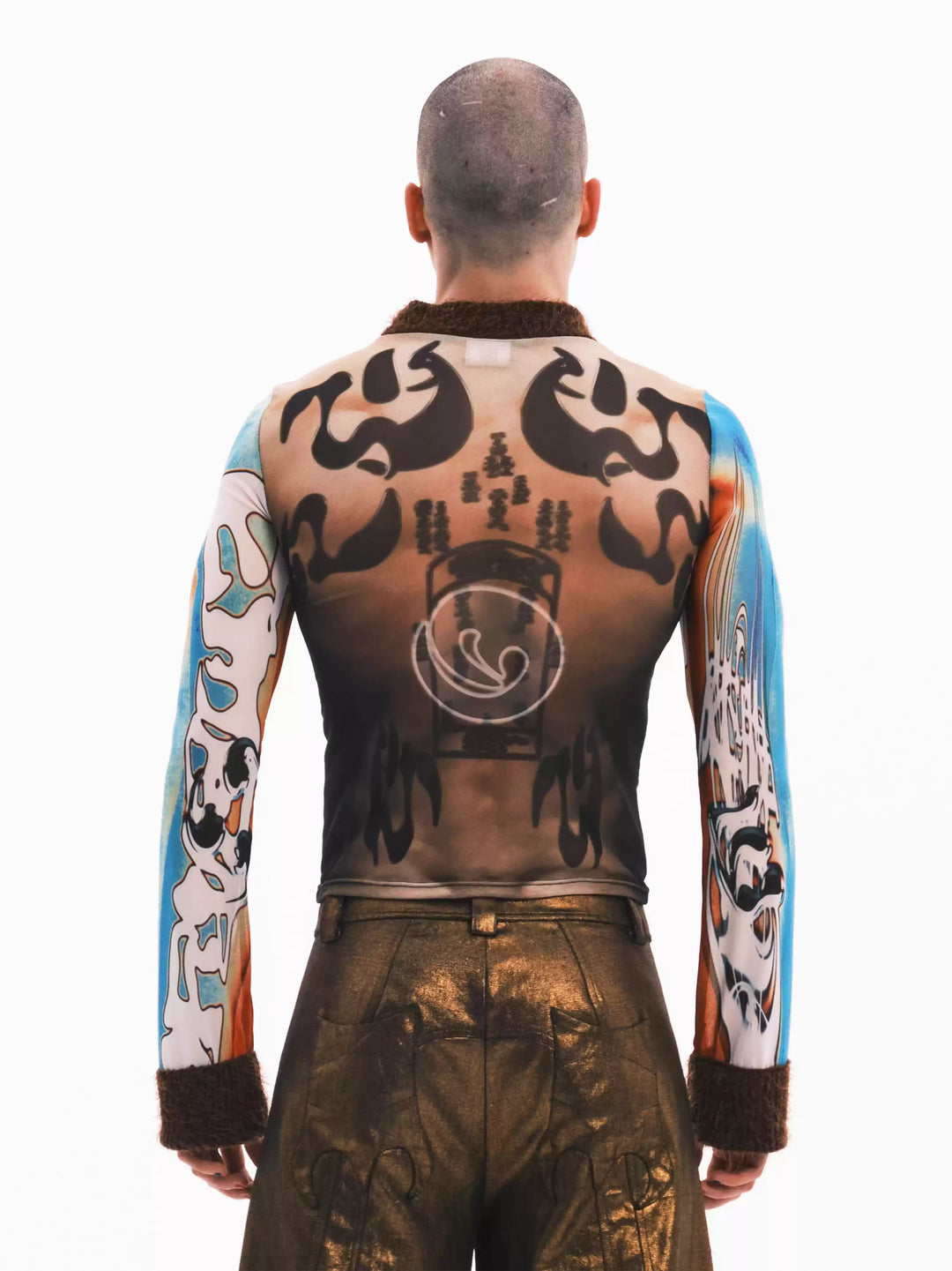 Embryo Power Totem Muscle Print Mesh Top