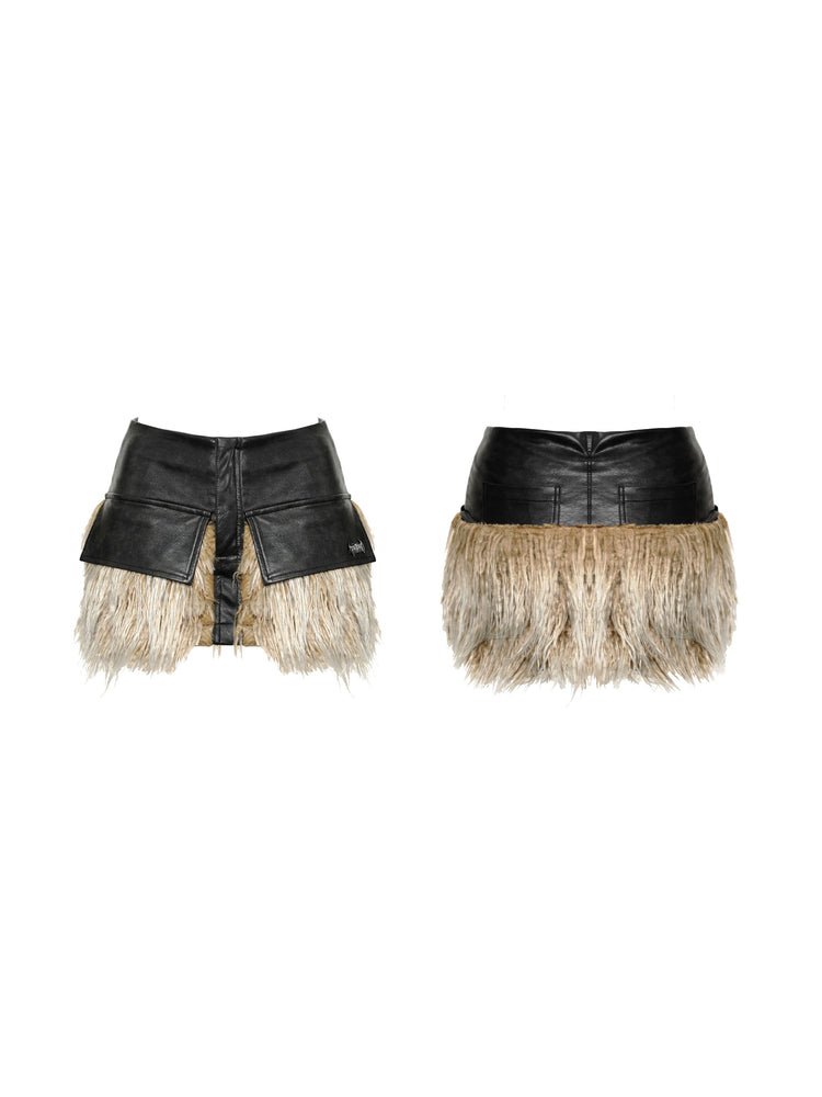 VICE CITY leather fur skirt - Dragon Star