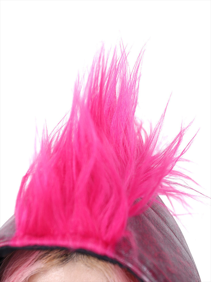 PINKSPINK COCKSCOMB mohawk padded jacket in PINK — faux-fur mohawk detail.