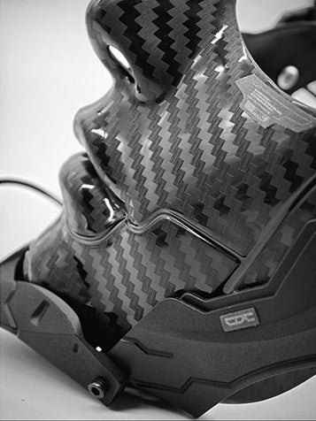 FOCKSHOP CARBON bionic face mask — opposite cheek and lower panel texture close-up