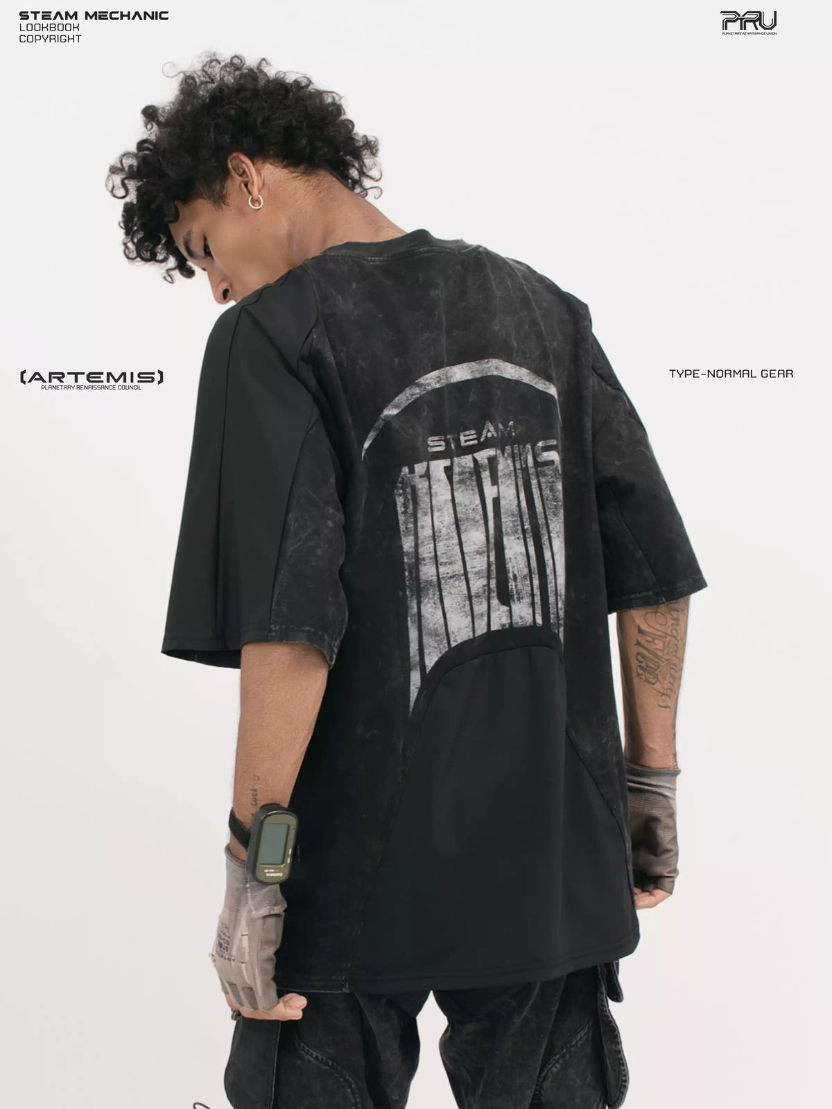 STARCORE black tortoise velcro mesh tee — rear close-up showing back construction