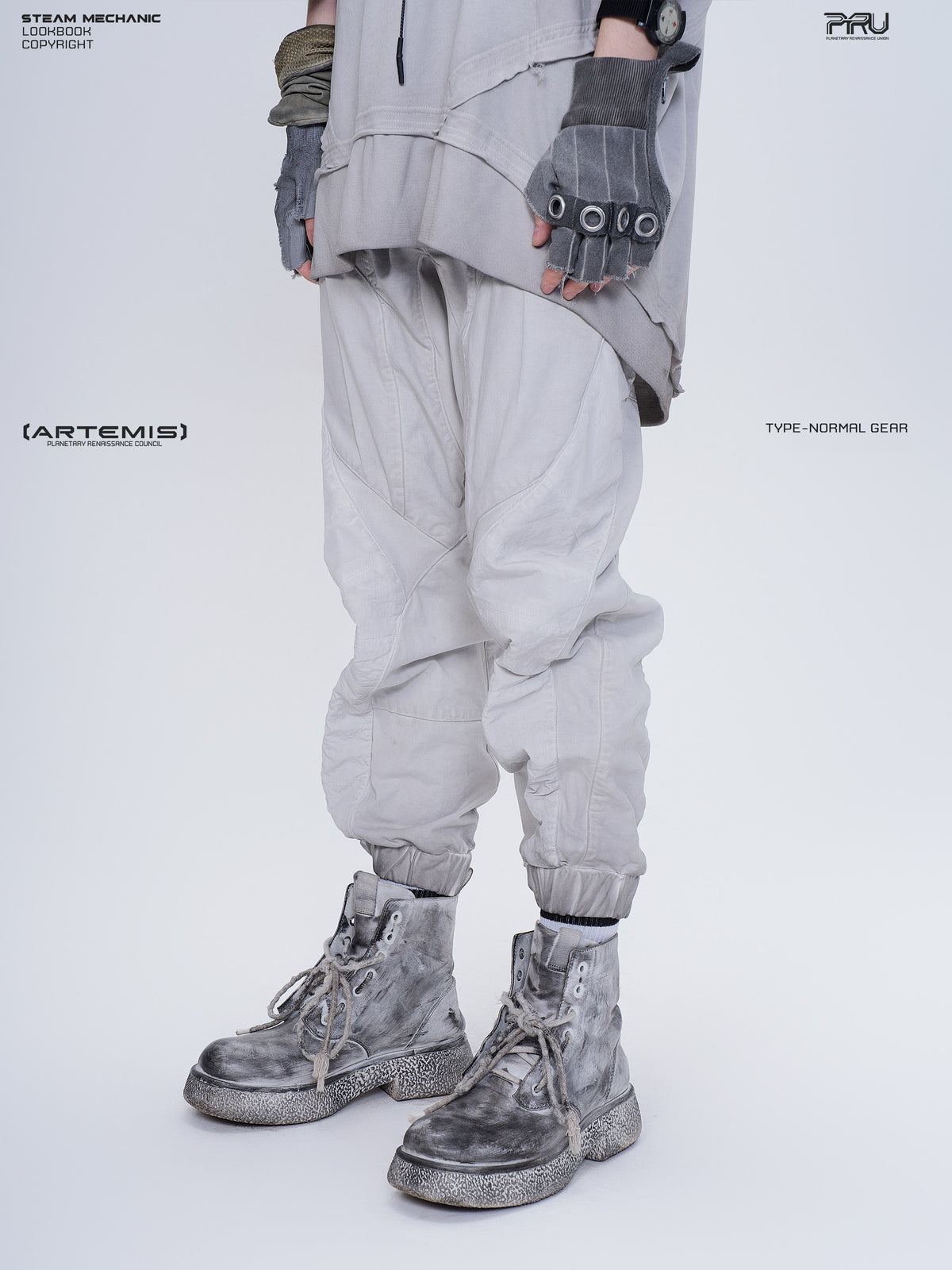 AEGIS eris white cropped moto riding pants — three-quarter modeled close-up on the alternate model