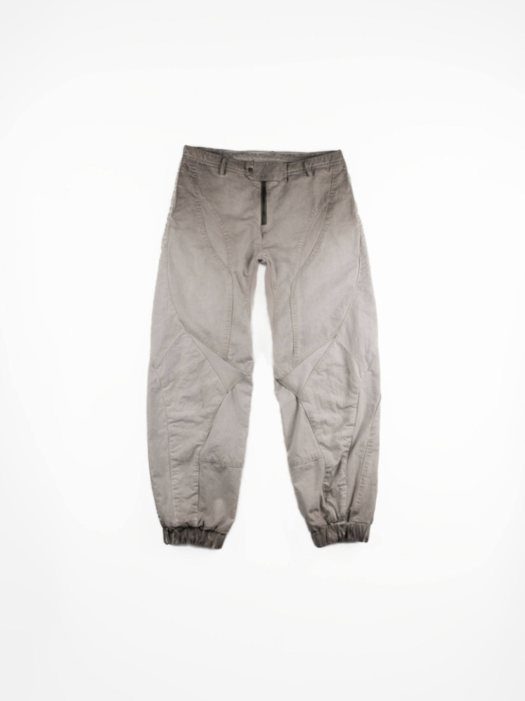AEGIS eris white cropped moto riding pants — front flat-lay showing the washed eris white panels and cropped cuffs