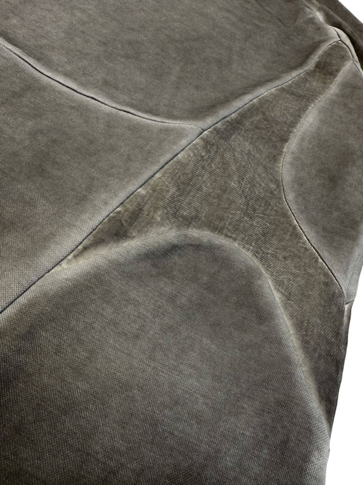 TWIN STAR lunar soil teal stretch riding base-layer top — close-up of the lunar soil teal panel seams and stitching