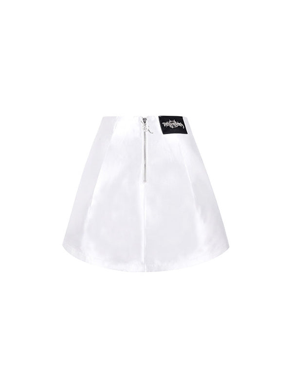 PINKSPINK GARFIELD graphic mini skirt — white back garment-only view