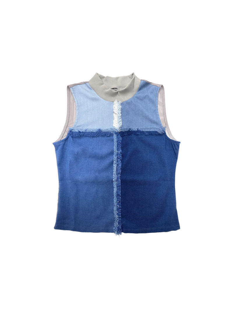 Sea salt blue NEXT PASSPORT mesh-panel vest, solo product view