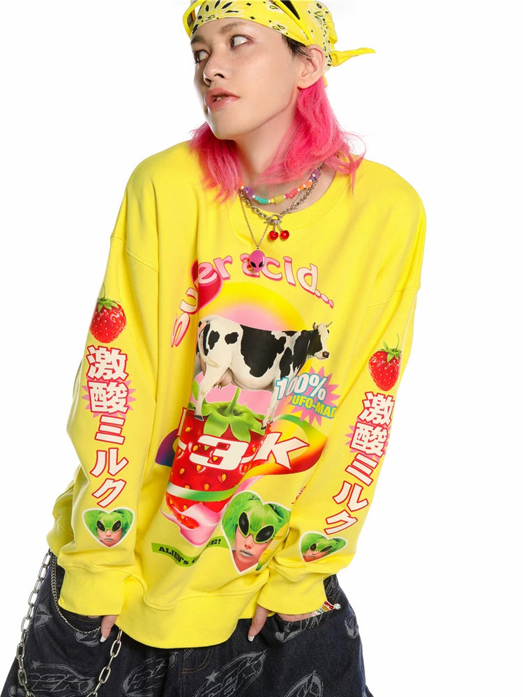 DEADENDKIDS LEMON RIOT cotton sweatshirt — front product presentation