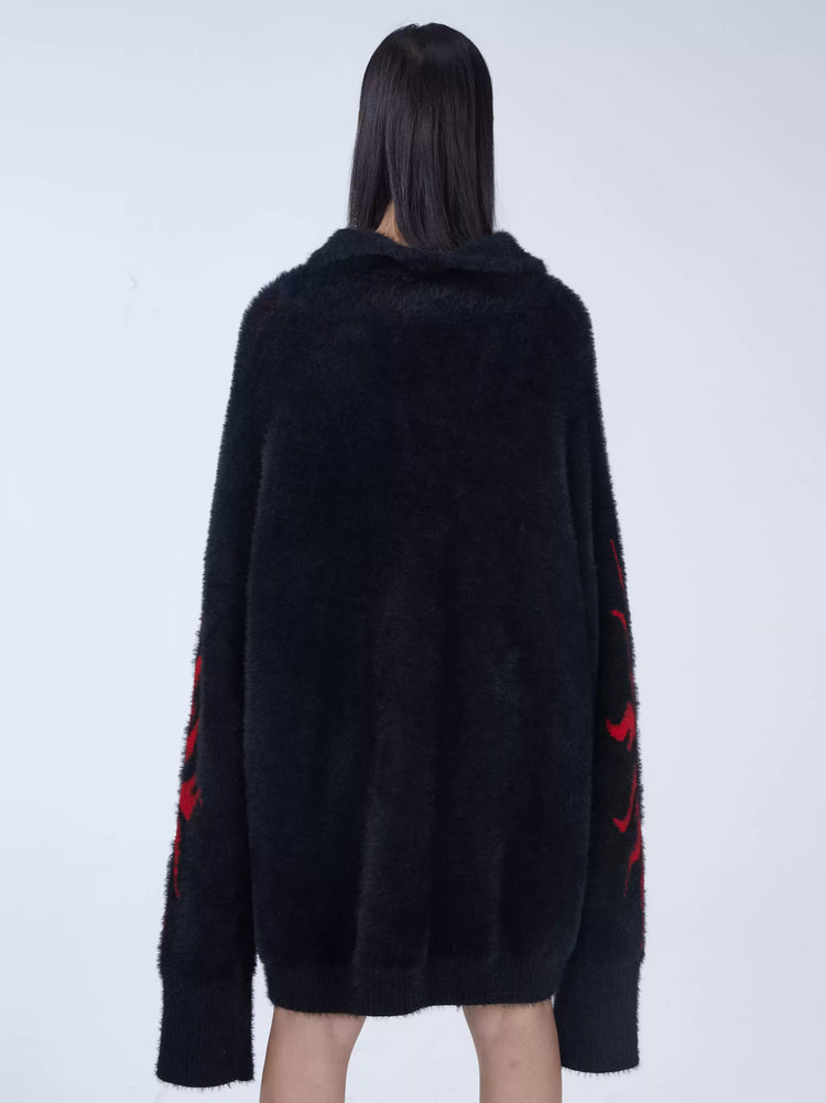EMBRYO IMPERIAL SEAL reversible faux-mink sweater — alternate styled presentation
