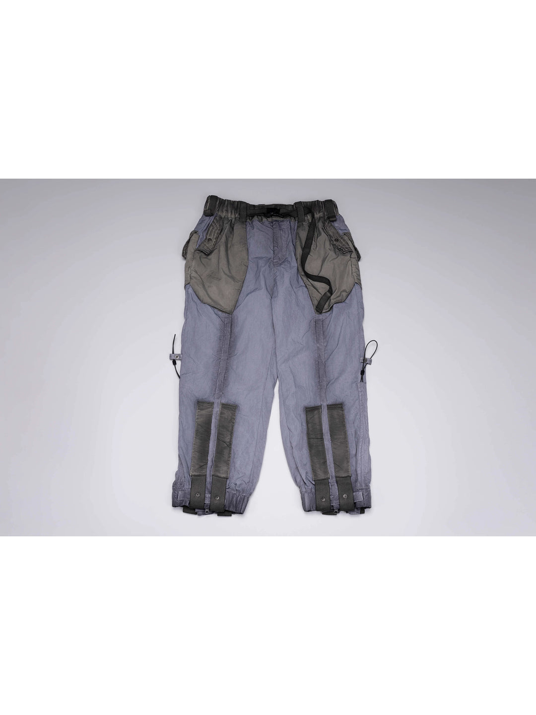 STARCORE moon dust gray engineer utility pants — moon dust gray front flat lay with contrast pockets and cuff straps