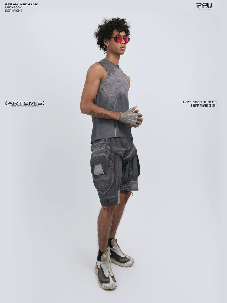 AEGIS stellar blue distressed mesh tank — alternate product view