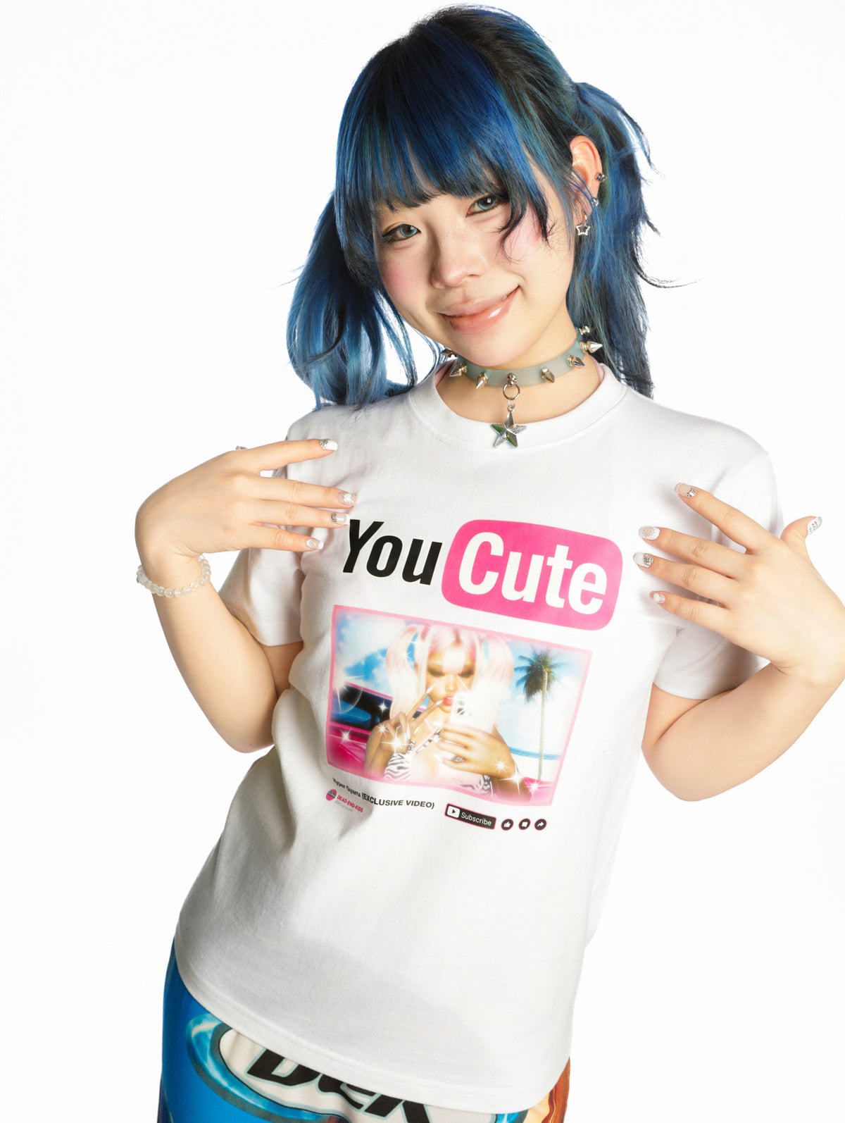DEADENDKIDS YOUCUTE fitted graphic tee — alternate product presentation