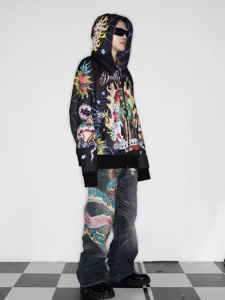 DEADENDKIDS WEST COAST oversized fleece hoodie — rear or construction presentation