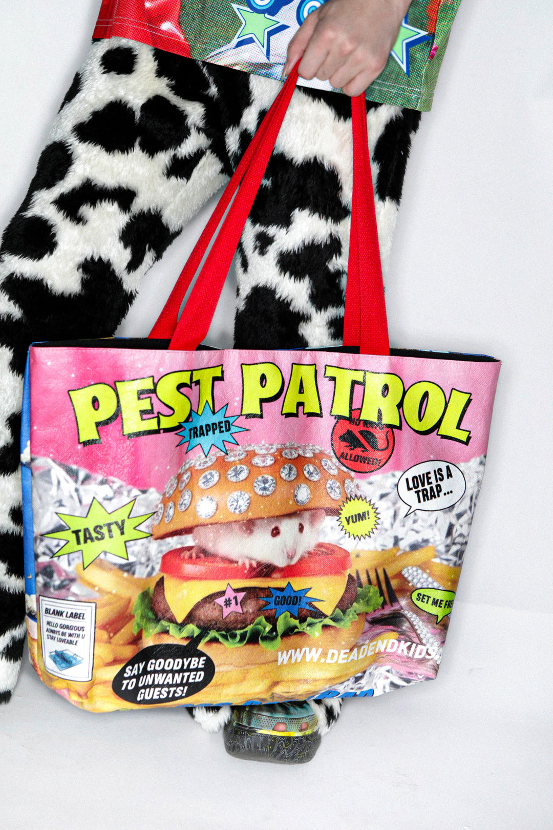 DEADENDKIDS PEST PATROL Tyvek tote bag — garment-only view