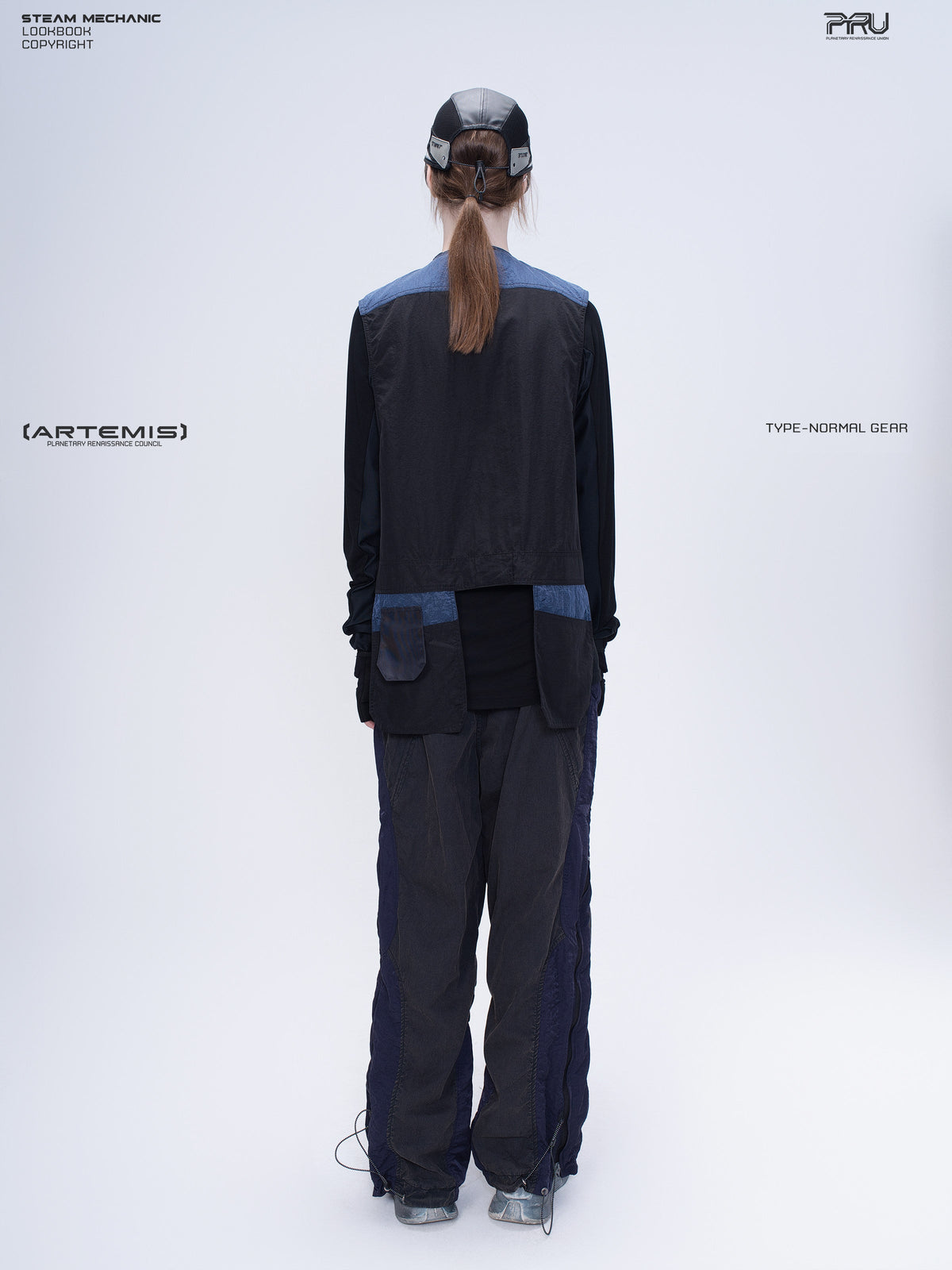 PIONEER stardust black multi-pocket technical vest — material and silhouette detail