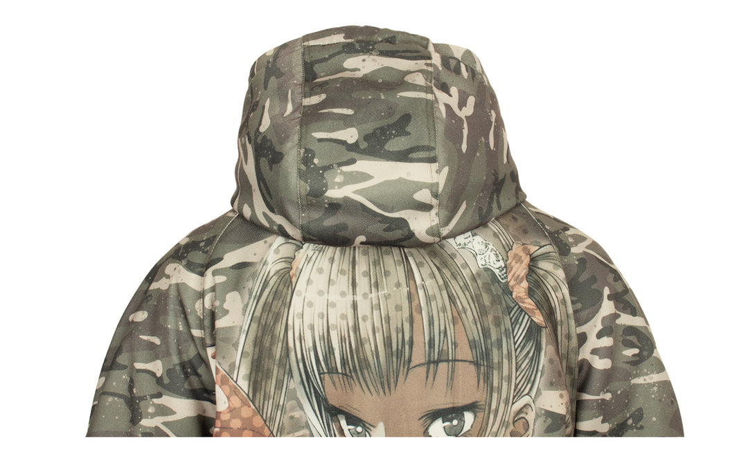 4RE1GN Camouflage Heart Hooded Puffer Jacket