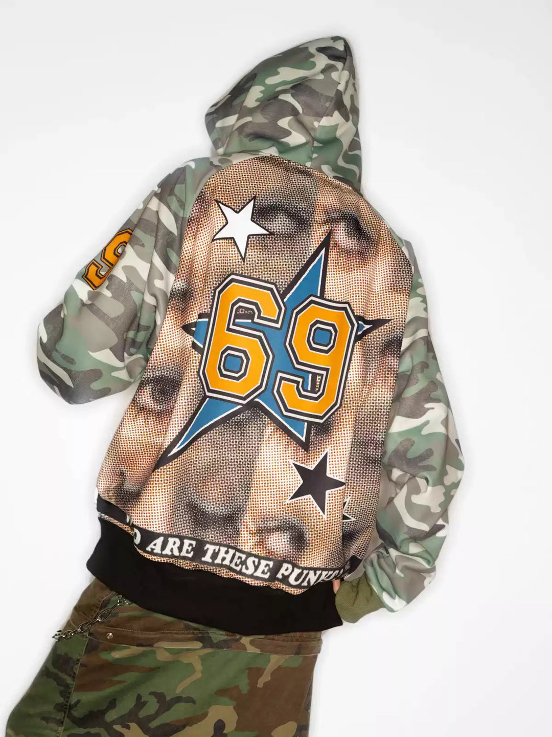 DEADENDKIDS CAMO GIRL fleece zip hoodie — alternate product presentation