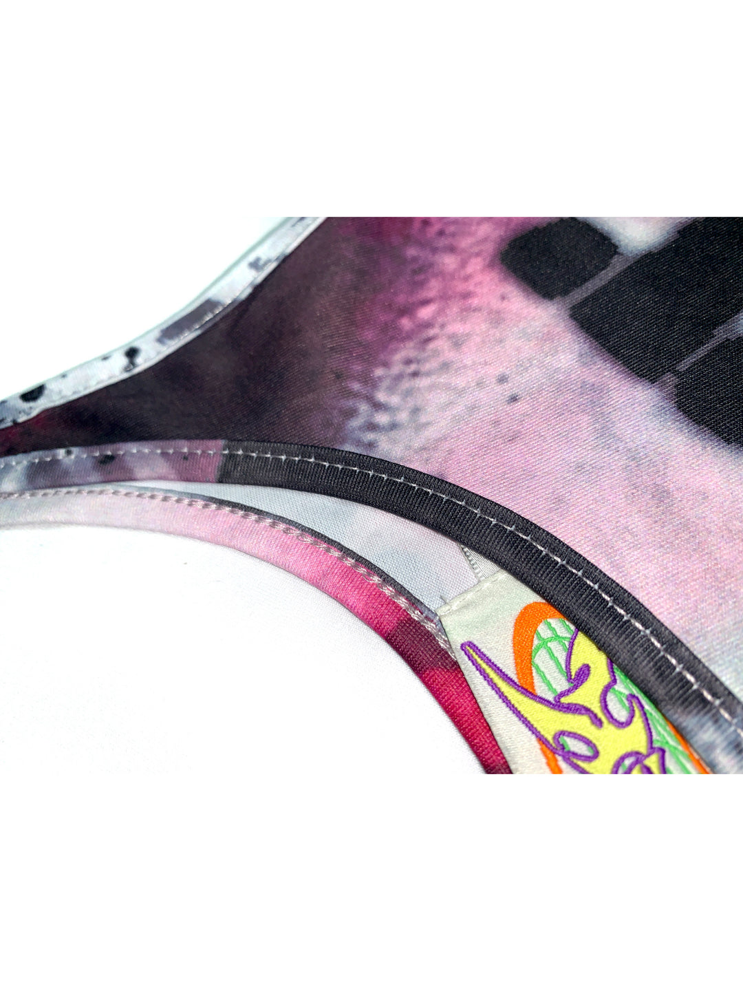 DEADENDKIDS RIOT GRAFFITI fitted maxi dress — material and print detail