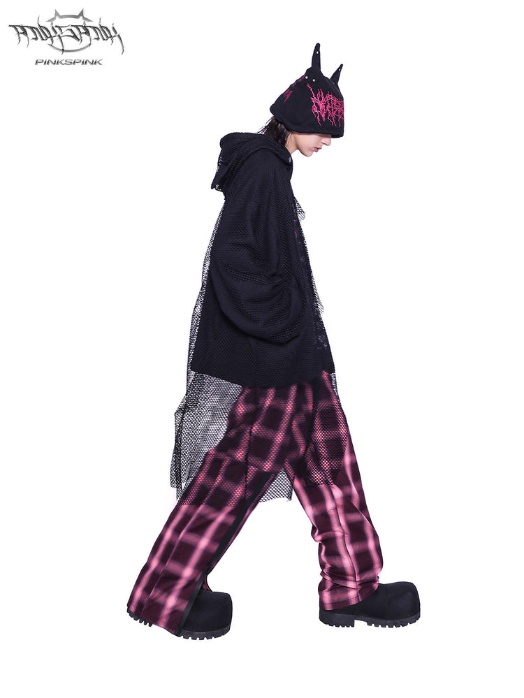 PINKSPINK SPHYNX embroidered cat-ear knit hat — close-up view of the material and finishing