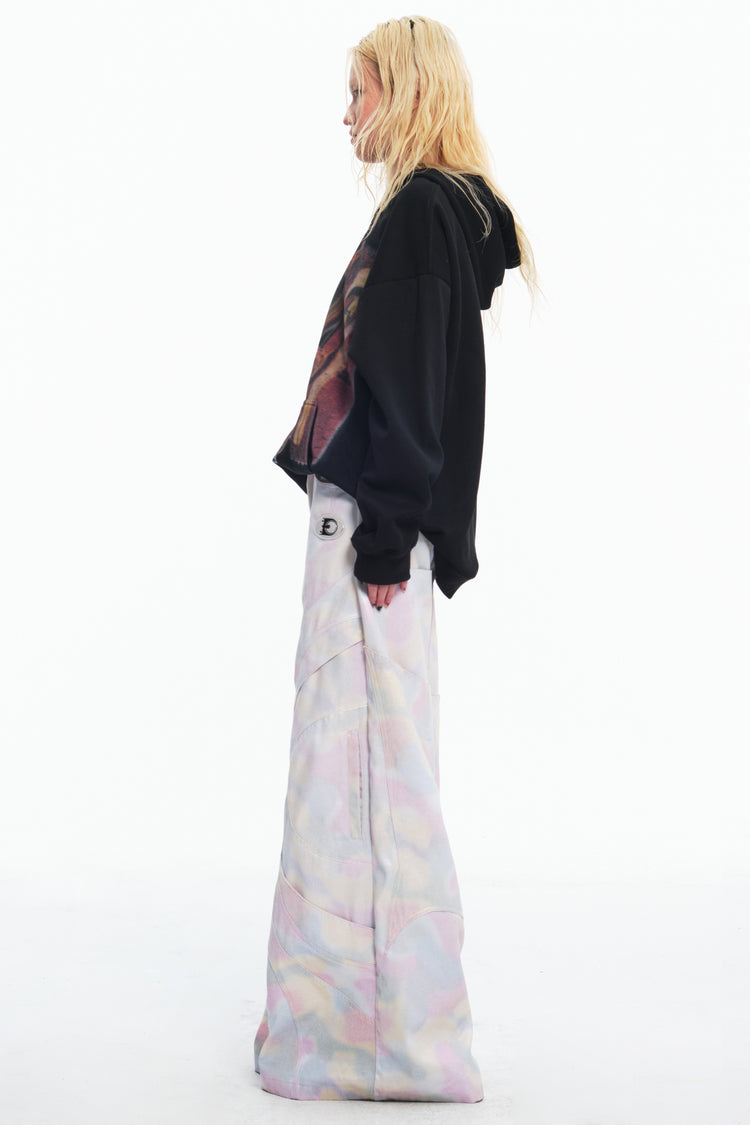 EMBRYO REFLECTIVE CAMO deconstructed wide-leg pants — additional product detail view