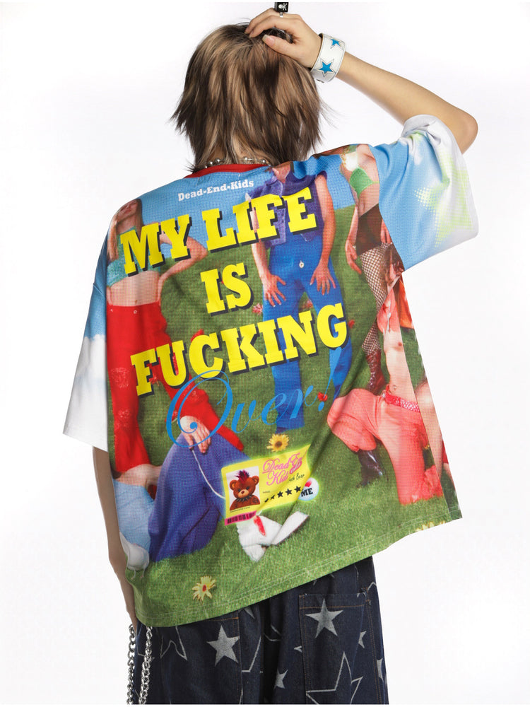 DEADENDKIDS TRASH BEAR oversized graphic tee — alternate product presentation
