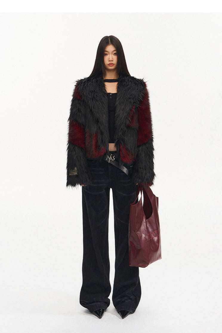 NAWS NIGHT GARDEN faux-fur jacket — product detail view showing texture and hardware
