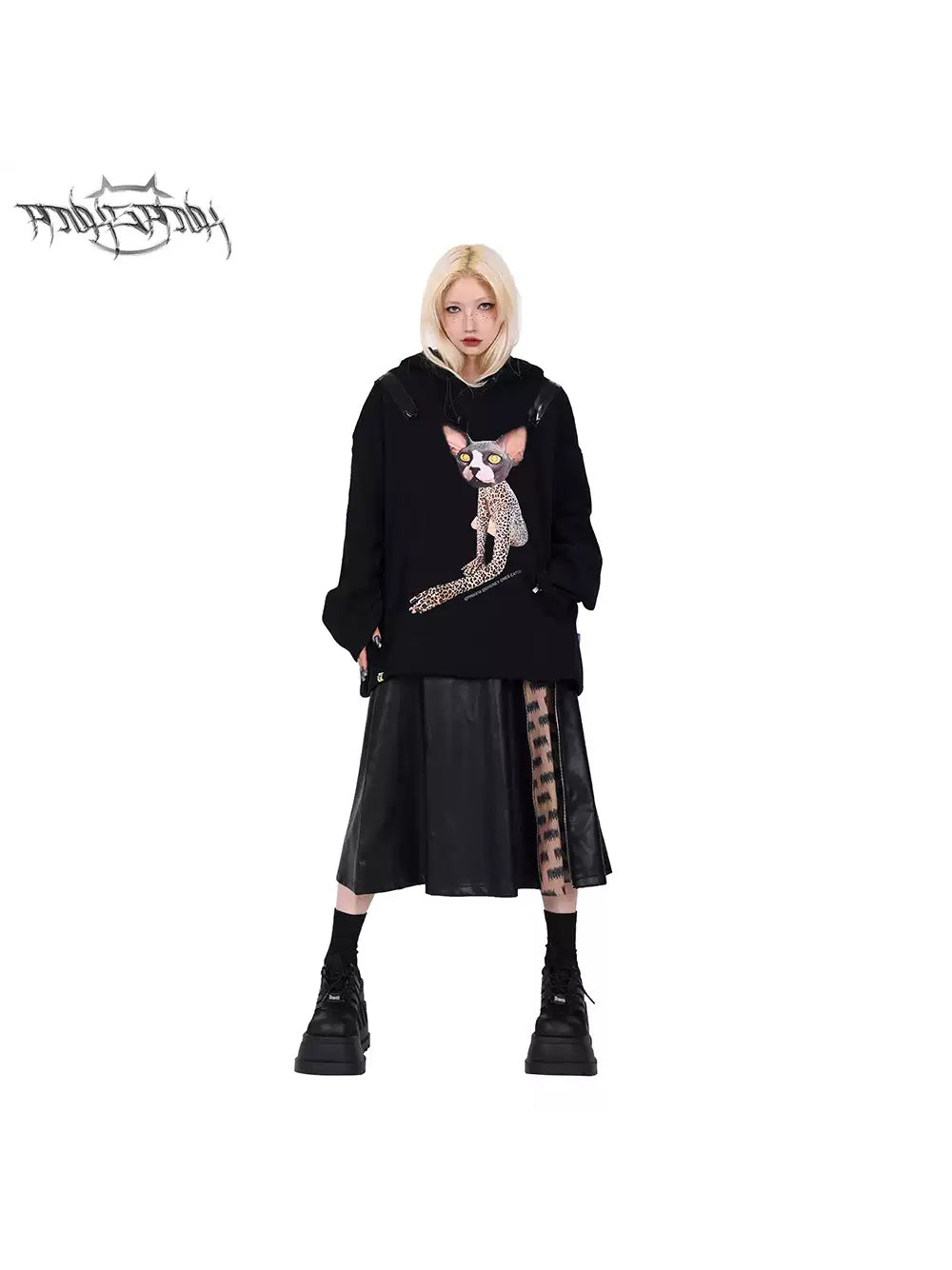 PINKSPINK EXHIBITION CORE zip A-line midi skirt — alternate gallery view showing the design details