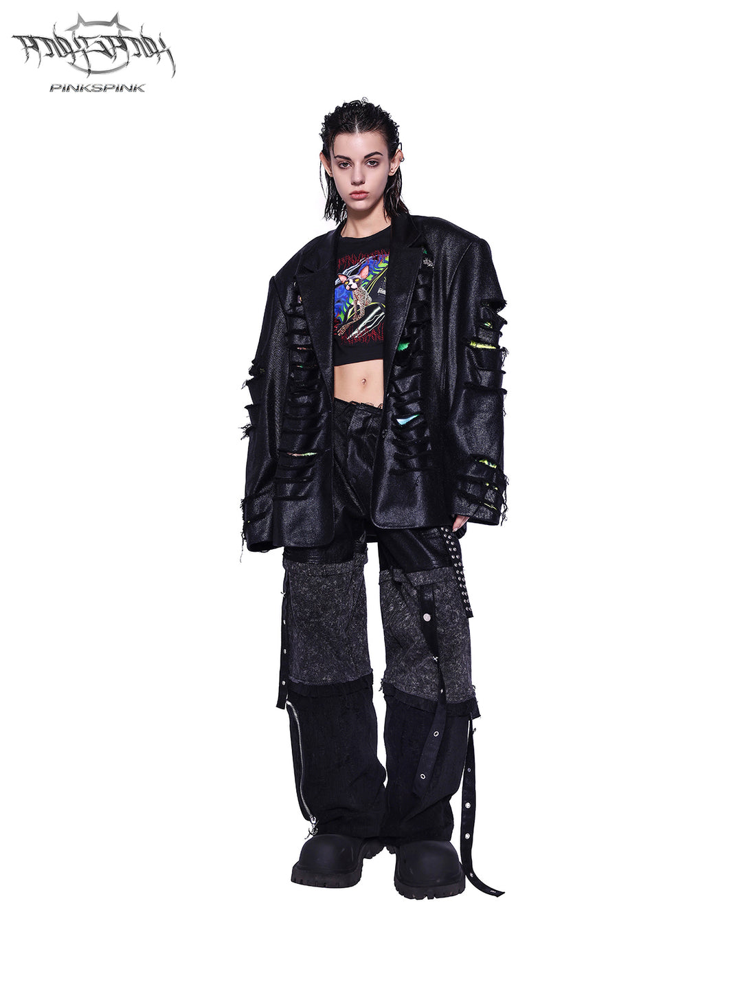 Y2K DESTROYED UNISEX SUIT JACKET